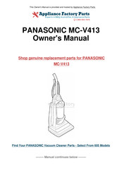 Panasonic MCV413 - COMMERCIAL VACUUM Operating Instructions Manual