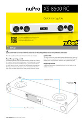 Nubert nuPro XS-8500 RC Quick Start Manual