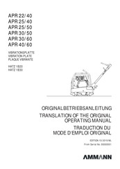 Ammann APR 25/50 Translation Of The Original Operating Manual