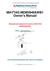 Maytag MDBH949AWB1 Installation Instructions Manual