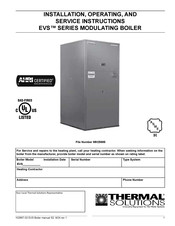 Thermal Solutions EVS-500 Installation, Operating And Service Instructions