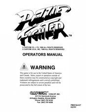 Capcom Puzzle Fighter Operator's Manual