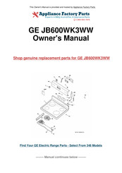 GE JB600WK3WW Owner's Manual And Installation