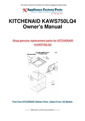 KitchenAid KAWS750LQ4 User Instructions