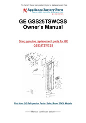 GE GSS25TSWCSS Owner's Manual And Installation