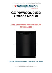 GE Profile PDW8800J00BB Owner's Manual