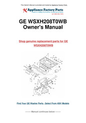 GE Spacemaker WSXH208T0WB Owner's Manual