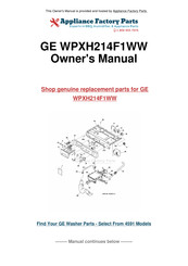 GE Spacemaker WPXH214F1WW Owner's Manual & Installation Instructions