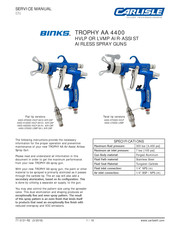 Carlisle Fluid Technologies BINKS AA 4400 LVMP Service Manual