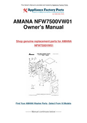 Amana NFW7500VW01 Use & Care Manual
