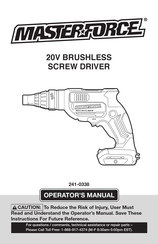 MasterForce 241-0338 Operator's Manual
