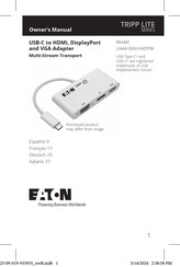 Eaton TRIPP LITE U444-06N-HVDPW Owner's Manual