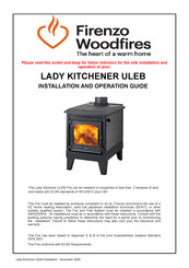 Firenzo Woodfires LADY KITCHENER ULEB Installation And Operation Manual