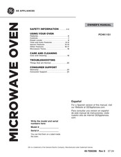 GE PCHK11S1 Owner's Manual