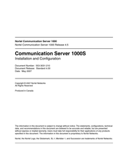 Nortel 1000S Installation And Configuration Manual