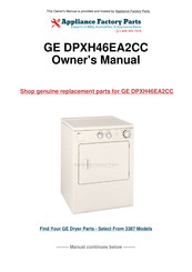 GE Spacemaker DPXH46EA2CC Owner's Manual