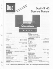 Dual HS 140 Service Manual
