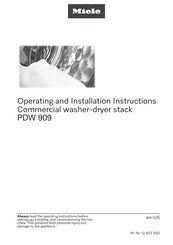 Miele PDW 909 Operating And Installation Instructions