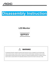 AOC Q27P3CV Disassembly Instructions Manual