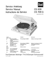 Dual CS 608 Service Manual
