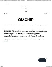 QIACHIP RX480E-4 Instruction Manual