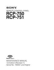 Sony RCP-751 Maintenance Manual