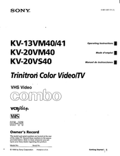 Sony KV-20VS40 Owner's Record