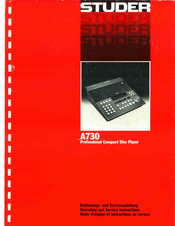 Studer A730 Operating And Service Instructions