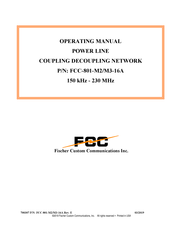 FCC FCC-801-M2/M3-16A Operating Instructions Manual