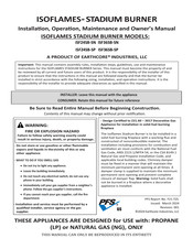 EarthCore ISOFLAMES ISF24SB-SP Installation, Operation And Owner's Manual