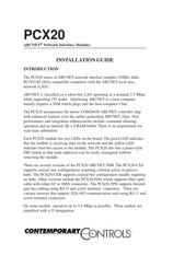 Contemporary Controls ARCNET PCX20 Installation Manual