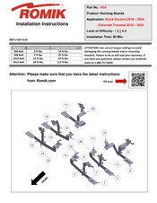 Romik 1434 Installation Instructions Manual