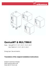 Eloma GeniusMT 20-21 Installation Instructions Manual