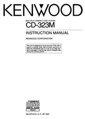 Kenwood CD-323M Instruction Manual