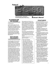 Roland BluesCube BC-60 Owner's Manual