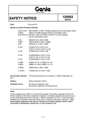Terex Genie Lift Tools Expo Installer S-60HC Replacement Instructions Manual