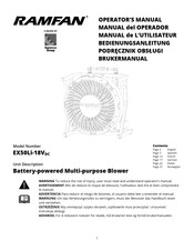 Euramco RAMFAN EX50Li-18VDC Operator's Manual