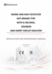 Polon-Alfa DUT-6046AD Installation And Maintenance Manual