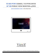 Viewz VZ-HD-PVM N Series Quick Reference Manual