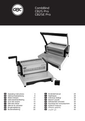 GBC CombBind CB25E Pro Operating Instructions Manual