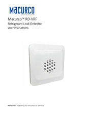 Macurco RD-VRF User Instructions