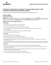 Emerson Appleton Mercmaster KPA-100WT Installation Instructions Manual