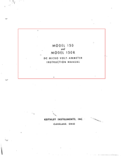 Keithley 150R Instruction Manual