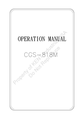 KENT USA CGS-818M Operation Manual