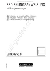Kuppersbusch EEBK 6250.8 Instructions For Use And Installation