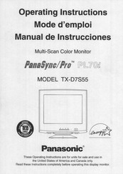 Panasonic TX-D7S55 Operating Instructions Manual