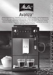 Melitta Avanza 600 Series Operating Instructions Manual