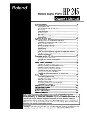 Roland HP 245 Owner's Manual