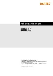 Bartec PBM-200-E Installation Instructions Manual