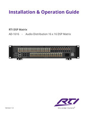 RTI AD-1616 Installation & Operation Manual
